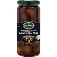 delmaine olives kalamata & green greek duet 470g