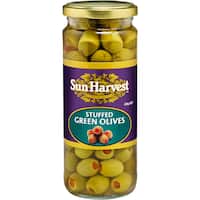 sun harvest olives green stuffed 450g