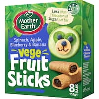 mother earth vege fruit sticks spinach banana berry 152g 8pk