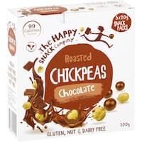 happy snack chick pea snack chocolate 6 x 25g pks