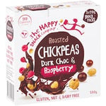 happy snack chick pea snack dark chocolate raspberry 100g