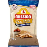 mission corn chips white corn strips 500g