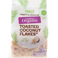 macro organic coconut flakes toasted 140g