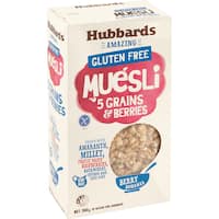 hubbards amazing gluten free muesli 5 grain & berry 350g