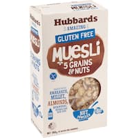 hubbards amazing gluten free muesli 5 grains & nuts 350g