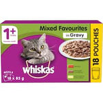 whiskas wet cat food mixed favourites in gravy 18pk