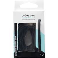 essentials hair ties large flat black elastic 12pk