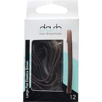 brown elastic hair ties large flat 12pk