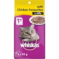 whiskas wet cat food chicken favourites in jelly 4pk