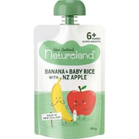 natureland baby food apple & banana baby rice 120g