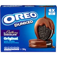 cadbury oreo creme filled choc coated 204g 6pk