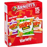 arnotts shapes sensations crackers multipack variety 375g 15pk