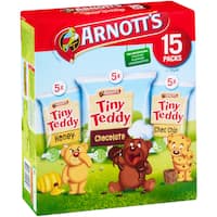 arnotts tiny teddy plain biscuits variety pak 375g 15pk