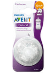 Philips Avent Natural Teat Fast Flow 6 months + 2 Pack