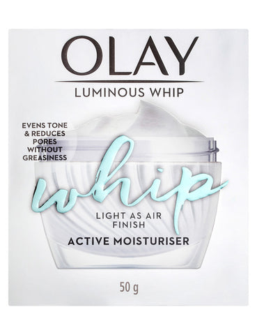 olay luminous whip moisturiser face cream 50g