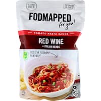 fodmapped pasta sauce red wine gluten free 375g