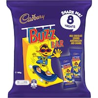 cadbury share pack buzz bar chocolates 160g