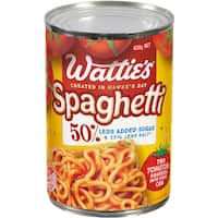 watties spaghetti 50% less added sugar 420g