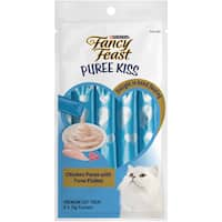 fancy feast puree kiss cat treats chicken puree with tuna flakes 40g