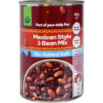 countdown beans mexican 3 bean no added salt 420g