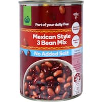 countdown beans mexican 3 bean no added salt 420g