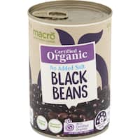 macro organic black beans no added salt 420g