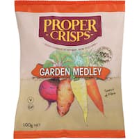 proper crisps vege crisps garden medley 100g
