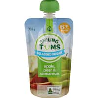 countdown smiling tums baby food apple, pear & cinnamon 120g