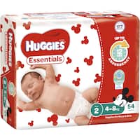 huggies essentials infant nappies unisex 4-8kgs  size 2 54pk