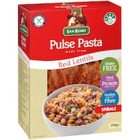 san remo pulse pasta pasta spirals red lentils 250g