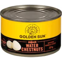 golden sun asian water chestnuts whole peeled 227g