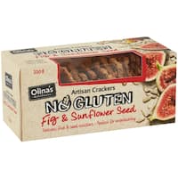 olina's gluten free crackers sunflower seed & fig 100g