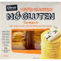 olina's gluten free crackers turmeric wafer 140g