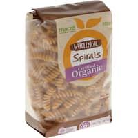 macro organic pasta spirals wholemeal 500g