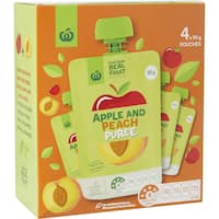 countdown fruit puree apples & peach 4pk