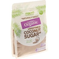 macro organic coconut sugar unrefined 250g
