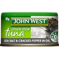 john west tuna chunks tuna sea salt cracked peppr in oil 95g