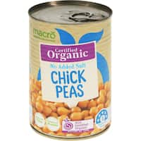 macro organic chick peas no added salt 425g