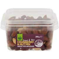 snack pots fruit & nut mix cranberry & nut medley 200g