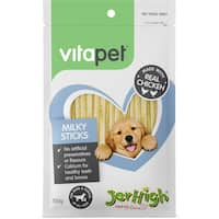 vitapet jerhigh dog treats milky sticks 100g