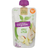 macro organic baby food 6+ months apple & pear 120g