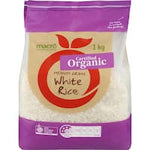 macro organic white rice medium grain 1kg