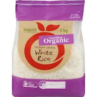 macro organic white rice medium grain 1kg