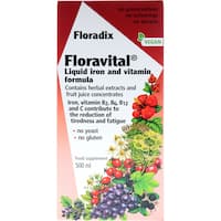 floradix floravital iron & vitamin formula vegan & gluten free tonic 500mL