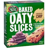 mother earth oaty slices muesli bars chocolate chip 240g
