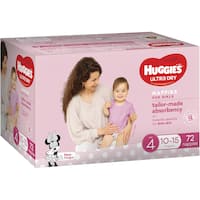 huggies ultra dry nappies girls size 4 (10-15kg) 72pk