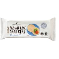 ceres organics brown rice crackers original 115g