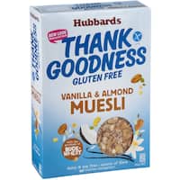 hubbards thank goodness flavoured muesli vanilla almond gluten free 350g