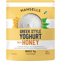 hansells thick & creamy yoghurt base greek & honey 220g