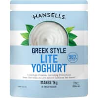 hansells lite yoghurt base natural greek 185g